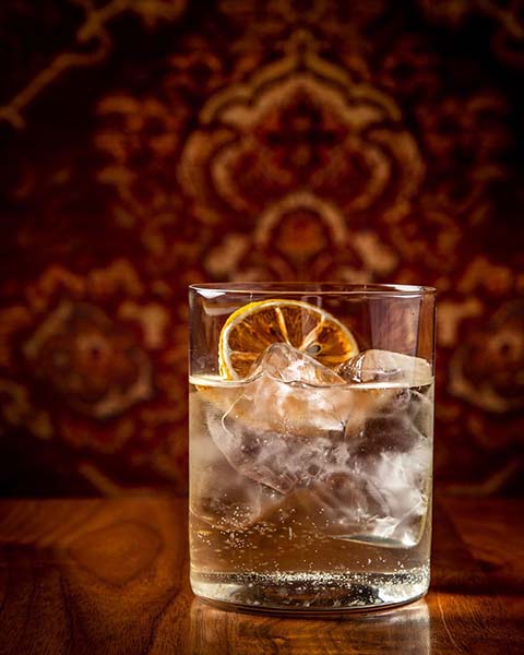 Dark and moody cocktail at O Ya.